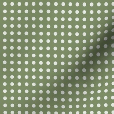 42 Sage- Polka Dots on Grid- 1/4 inch- Petal Solids Coordinate- Earthy Green Wallpaper- Gray Green- Pine- Muted Green- Forest- Neutral Earthy Green