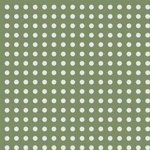 42 Sage- Polka Dots on Grid- 1/4 inch- Petal Solids Coordinate- Earthy Green Wallpaper- Gray Green- Pine- Muted Green- Forest- Neutral Earthy Green