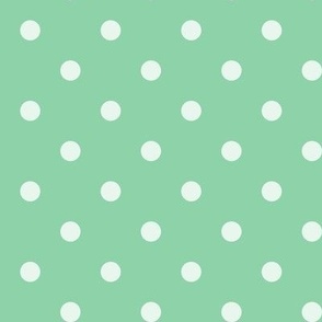 43 Jade Green- Polka Dots- 1/2 inch- Petal Solids Coordinate- Nursery Wallpaper- Mint- Pastel- Christmas- Holidays- Mid Century Modern