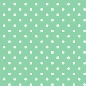 43 Jade Green- Polka Dots- 1/4 inch- Petal Solids Coordinate- Nursery Wallpaper- Mint- Pastel- Christmas- Holidays- Mid Century Modern