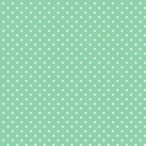 43 Jade Green- Polka Dots- 1/8 inch- Petal Solids Coordinate- Nursery Wallpaper- Mint- Pastel- Christmas- Holidays- Mid Century Modern