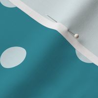 46 Lagoon- Polka Dots- 1 inch- Petal Solids Coordinate- Bold Minimalist Wallpaper- Turquoise Blue- Aqua- Pastel Blue