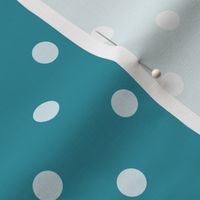 46 Lagoon- Polka Dots- 1/2 inch- Petal Solids Coordinate- Bold Minimalist Wallpaper- Turquoise Blue- Aqua- Pastel Blue