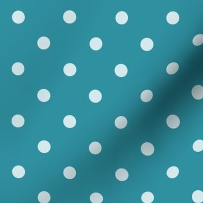 46 Lagoon- Polka Dots- 1/2 inch- Petal Solids Coordinate- Bold Minimalist Wallpaper- Turquoise Blue- Aqua- Pastel Blue