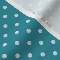 46 Lagoon- Polka Dots- 1/4 inch- Petal Solids Coordinate- Bold Minimalist Wallpaper- Turquoise Blue- Aqua- Pastel Blue