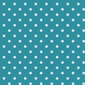 46 Lagoon- Polka Dots- 1/4 inch- Petal Solids Coordinate- Bold Minimalist Wallpaper- Turquoise Blue- Aqua- Pastel Blue