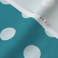 46 Lagoon- Polka Dots on Grid- 1 inch- Petal Solids Coordinate- Bold Minimalist Wallpaper- Turquoise Blue- Aqua- Pastel Blue