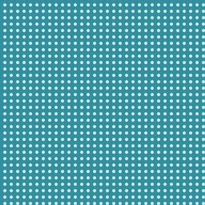 46 Lagoon- Polka Dots on Grid- 1/8 inch- Petal Solids Coordinate- Bold Minimalist Wallpaper- Turquoise Blue- Aqua- Pastel Blue