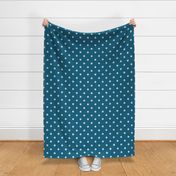 47 Peacock- Polka Dots- 1 inch- Petal Solids Coordinate- Bold Minimalist Wallpaper- Turquoise Blue- Aqua