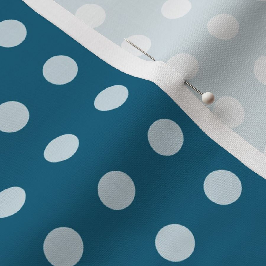 47 Peacock- Polka Dots on Grid- 1/2 Fabric | Spoonflower