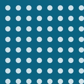 47 Peacock- Polka Dots on Grid- 1/2 inch- Petal Solids Coordinate- Bold Minimalist Wallpaper- Turquoise Blue- Aqua