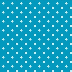 48 Caribbean- Polka Dots- 1/4 inch- Petal Solids Coordinate- Dopamine Wallpaper- Turquoise Blue- Aqua- Bright Blue- Summer- Sea- Beach