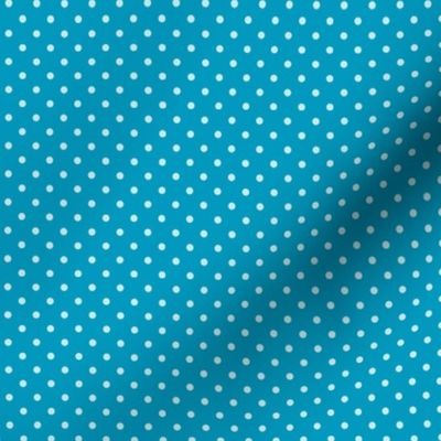 48 Caribbean- Polka Dots- 1/8 inch- Petal Solids Coordinate- Dopamine Wallpaper- Turquoise Blue- Aqua- Bright Blue- Summer- Sea- Beach