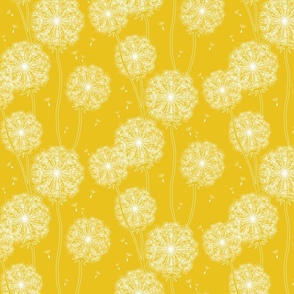 Mini-Just Dandelion Puffs-white on yellow 