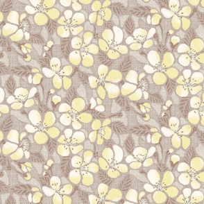 East Fork Sakura with Butter yellow- medium scale - 10.5"x21" fabric / 12"x24" wallpaper