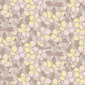 East Fork Sakura with Butter and Piglet pink- medium scale - 10.5"x21" fabric / 12"x24" wallpaper