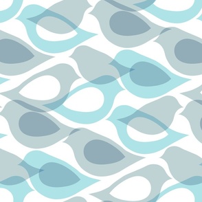 Airy Aviary Abstract - duck egg blue 