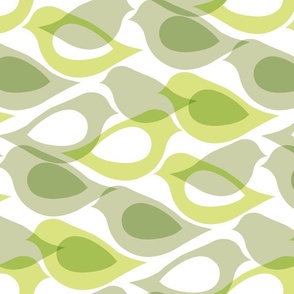 Airy Aviary Abstract - retro green 