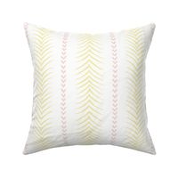 Butter yellow and piglet pink strokes on almost white solid colour - large scale