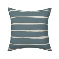 Petal slate blue gray solid with pearl white hand drawn horizontal stripe