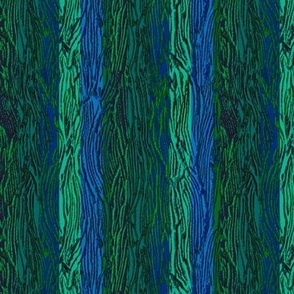 Highly textured bright colourful vertical stripes 6”  repeat in watermelon emerald green, cyan turquoise and true blue