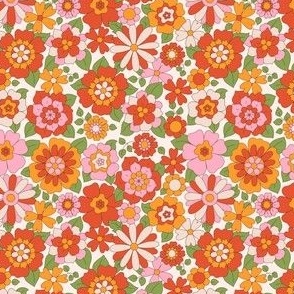 retro abstract flowers