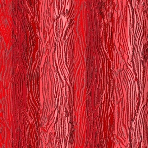 Highly textured bright colourful vertical stripes 12” repeat in Monochrome red hues with salmon 