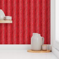 Highly textured bright colourful vertical stripes 12” repeat in Monochrome red hues with salmon 