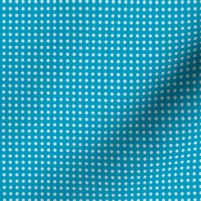 48 Caribbean- Polka Dots on Grid- 1/8 inch- Petal Solids Coordinate- Dopamine Wallpaper- Turquoise Blue- Aqua- Bright Blue- Summer- Sea- Beach