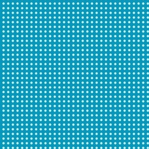 48 Caribbean- Polka Dots on Grid- 1/8 inch- Petal Solids Coordinate- Dopamine Wallpaper- Turquoise Blue- Aqua- Bright Blue- Summer- Sea- Beach