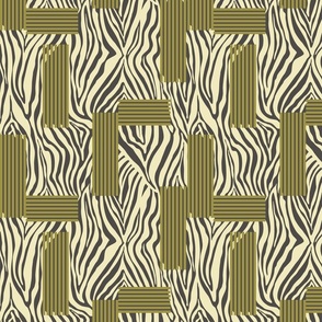 Abstract Zebra Animal Print | Greens