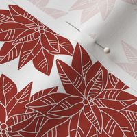 Minimalist boho poinsettia winter flowers red on white wallpaper