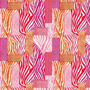 Abstract Zebra Animal Print | Pink and Orange