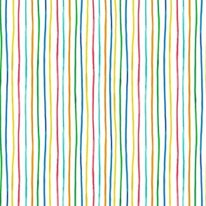 Vertical Lines -Watercolor Celebration, (white background ) colorful hand-drawn lines 