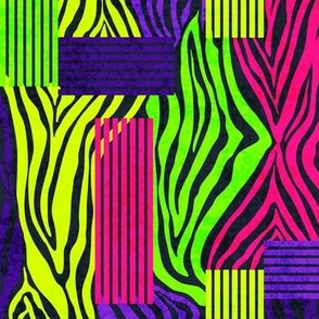 Abstract Zebra Animal Print | Neon Colors