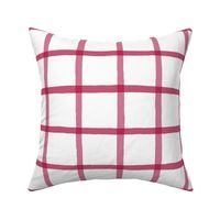 Jane Plaid Berry Red on White