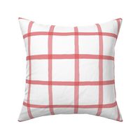 Jane Plaid Hot Red on White