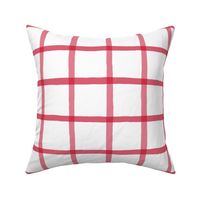 Jane Plaid Red on White