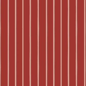 Hand Drawn Pink Stripes on Red