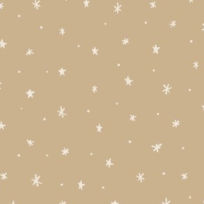  Star Wallpaper | Starlit Sky in Beige | Nighttime Sky Fabric | Freehand Stars | Magical Cosmos