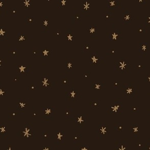 Star Wallpaper | Starlit Sky in Black | Nighttime Sky Fabric | Freehand Stars | Magical Cosmos