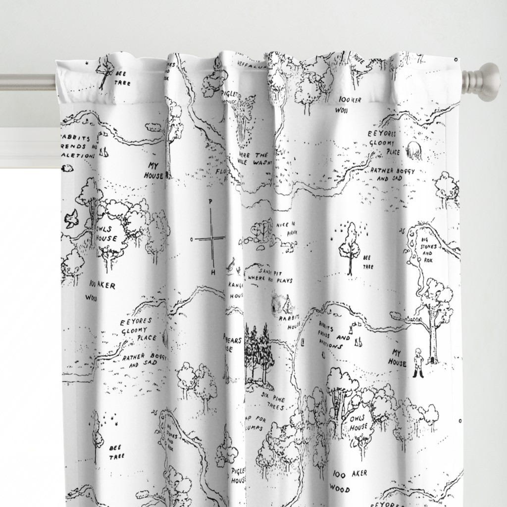 Hundred Acre Wood map wallpaper, Classic Winnie-the-Pooh