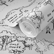 Hundred Acre Wood map wallpaper, Classic Winnie-the-Pooh