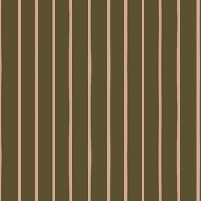 Hand Drawn Pink Stripes on Brown, Pink and Brown Striped, Classic Stripe, Girl Design