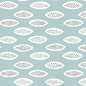 Simple Graphic Pattern in Dusty Blue, White, Black