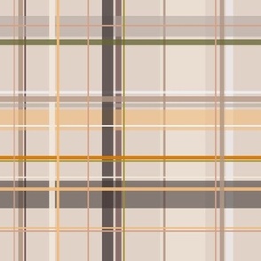 Plaid in brown tan orange beige