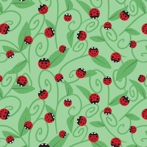 Ladybugs on Green