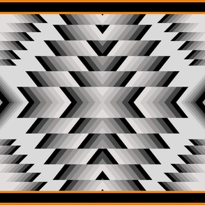 Tribal Native American Style Monochrome Blanket Pattern Grayscale