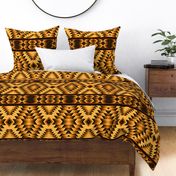 Tribal Native American Style Monochrome Blanket Pattern Amber