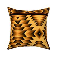 Tribal Native American Style Monochrome Blanket Pattern Amber